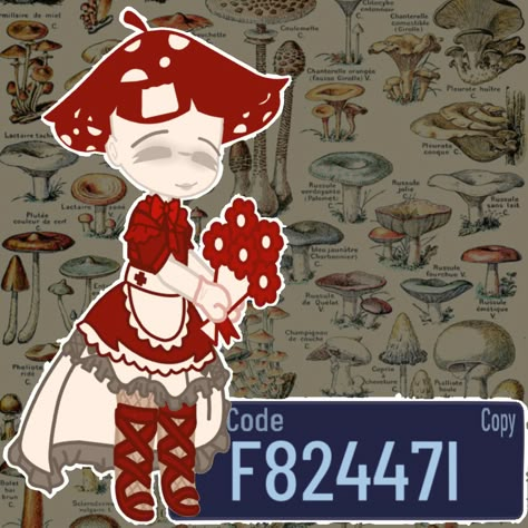 Oc Codes Gacha Club, Gacha Club Body Code, Y2k Gacha Club Outfits Codes, Gacha Club Outfit Ideas Mushroom, Gacha Mushroom Hat, Gacha Mushroom Outfit, Gacha Codes Outfits, Gacha Design, Mushroom Oc Drawing