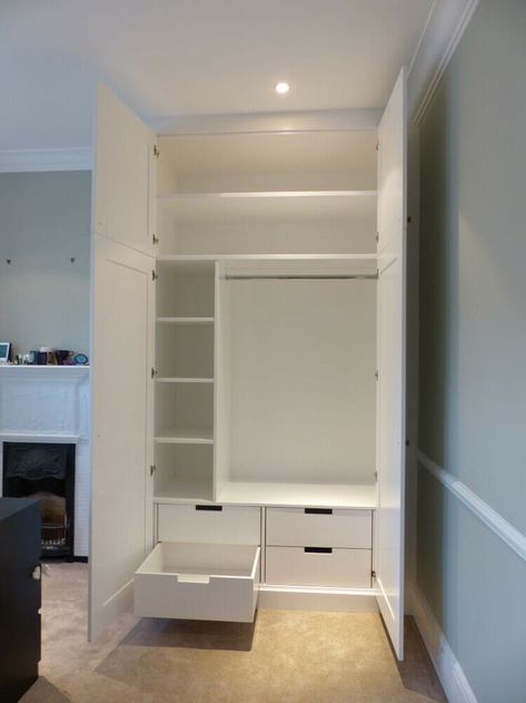 Cupboard Bedroom Ideas, Fitted Wardrobes Interior, Small Bedroom Cupboard Ideas Built Ins, Alcove Wardrobe Interior Layout, Built In Wardrobe Ideas For Small Bedroom, Fitted Wardrobe Interior Layout, Small Wardrobes For Bedrooms, Fitted Wardrobe Interior Ideas, Built In Closet Small Bedroom