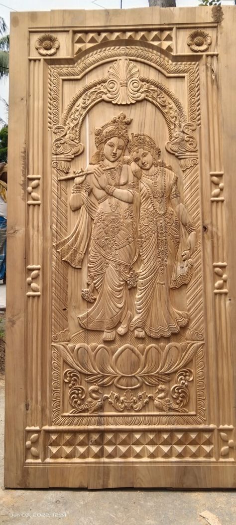 God Doors Design, Teak Wood Main Door Design, Almirah Designs For Bedroom, Main Door Design Photos, Pooja Door Design, Architecture Styles, Building Design Plan, Almirah Designs, House Front Door Design