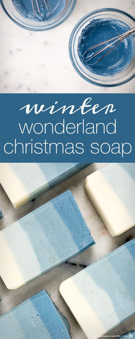 Christmas Cold Press Soap, Christmas Soap Packaging Ideas, Winter Cold Process Soap Recipes, Christmas Soap Recipes Melt And Pour, Christmas Cold Process Soap, Making Bar Soap, Cold Processed Soap, Diy Soap Recipe, Blue Soap