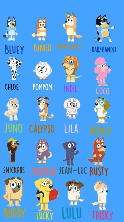 Blue And Bingo, Bluey Wallpaper, Bluey Funny, Bingo And Bluey, Bluey Characters, Gender Reveal Baby Shower Themes, Babysitting Crafts, Bingo Funny, Bluey Y Bingo