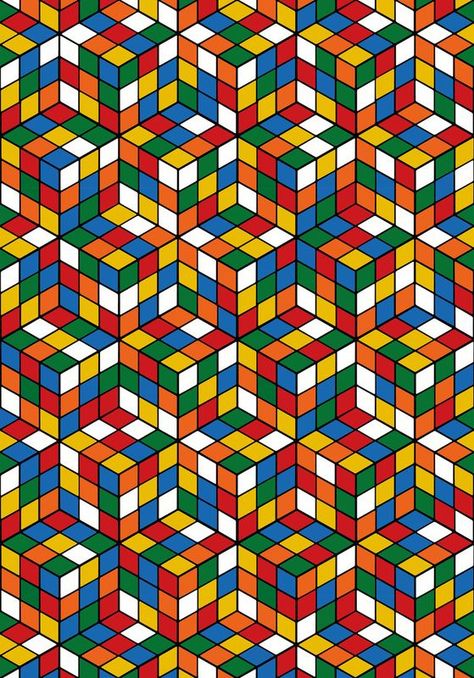 Rubiks Cube Patterns, Rubicks Cube, Rubix Cube, Cube Pattern, New Retro Wave, Graph Paper Art, Whatsapp Wallpaper, Cube Puzzle, Rubik's Cube