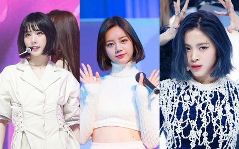 K-pop idols who rocked a bob haircut Kpop Hairstyles, Tan Skin Blonde Hair, Makeup Hacks Beauty Secrets, Kpop Hair, Greasy Hair Hairstyles, Shot Hair Styles, Girl Haircuts, Cute Hairstyles For Short Hair, Girl Short Hair