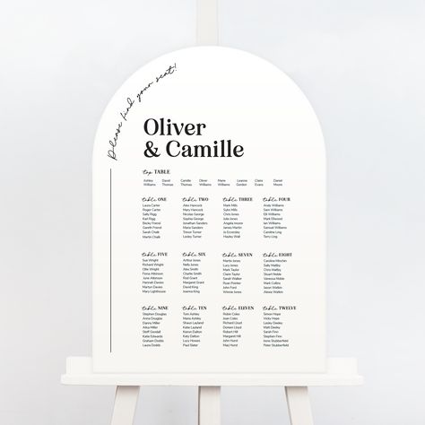 Arch Camille Wedding Table Plan Free Wedding Cards, Place Card Table Wedding, Name Place Cards, Place Card Template, Wedding Table Plan, Table Place Cards, Table Plan, Wedding Name, Wedding Breakfast