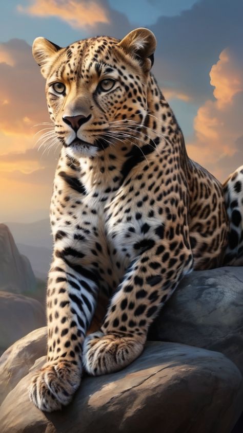 Beautiful leopard sitting on top of rocks beautiful sk 0 Big Cats Art, Cats Art, Big Cats, Cat Art, Quick Saves, Art