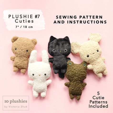 PDF Sewing Patterns and Tutorials for Adorable Kids Clothes Diy Plush Toys, Cute Sewing Projects, Animal Sewing Patterns, Plushie Patterns, Plush Pattern, Easy Sewing Patterns, Diy Couture, Animal Crafts