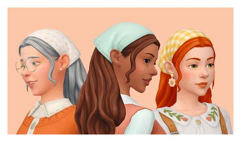 Maxis Match CC World - S4CC Finds Daily, FREE downloads for The Sims 4 Sims 4 Hair Bandana, Sims 4 Headwear, Sims 4 Bandana Hair, Sims 4 Headscarf Cc, Sims 4 Bandana Cc, Sims 4 Headscarf, Sims 4 Cc Bandana, Sims 4 Bandana, Cottage Core Hair