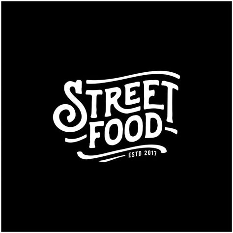 Street food chalk handwriting typography... | Premium Vector #Freepik #vector #logo #food #coffee #design Street Food Logo Design, Street Food Logo, Food Typography Design, Bar Logo Design, Resturant Logo, Handwriting Typography, Street Food Design, Food Typography, Food Logo Design Inspiration