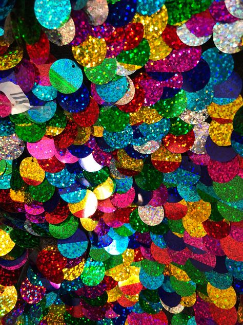 "New multicolor paillet sequins on stretch mesh 2 way vertical way only 58/60\" Sold by the YD. Ships worldwide from Los Angeles California. Size of the sequins: 20mm Usable sequins: 54/55\" CARE: hand wash, cold water and fly dry." Sequins Aesthetic, Sequin Aesthetic, Multicolor Sequin Fabric For Summer Nights, Glamorous Multicolor Sequin Fabric For Party, Multicolor Glitter Sequin Fabric For Party Season, Sequin Wallpaper, Multicolor Contrast Sequin Fabric For Disco, Multicolor Festive Sequin Fabric, Hologram Printing