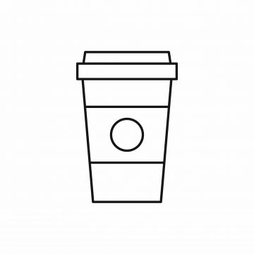 Takeout Breakfast, Coffee Cup Outline, Cup Outline, Disposable Container, Hot Cappuccino, Coffee Cup Vector, Tea Vector, Drink Vector, Cup Illustration