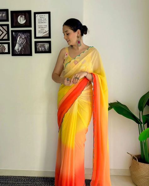 *All images are HD, Zoom it for Beetter Viewing..* *Lightweight & very soft Georgette cutt work saree with Worked Blouse 👚* Blouse Details Georgette Fabric Along With Multi embroidery & sequins work blouse Sw *Unstitch :- 890/-* ship *100% Authentic Product* Multi Color Saree, Bollywood Theme Party, Half Saree Function, Sequins Blouse, Bollywood Theme, Kanjivaram Sarees Silk, Long Frock Designs, Fabric Work, Elite Fashion