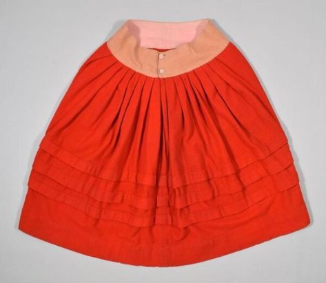 Petticoat made from flannel wool, England, ca. 1890 Flannel Petticoat, 1890s Fashion, Winter Inspo, Bethnal Green, Book Jacket, Red Flannel, Antique Clothing, Victoria And Albert, Victoria And Albert Museum