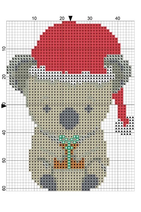 Free Christmas Koala Cross Stitch Pattern - Book Pillows, Christmas Koala, Book Pillow, Free Chart, Easy Christmas Decorations, Cross Stitch Alphabet, Cute Embroidery, Christmas Sewing, Free Cross Stitch