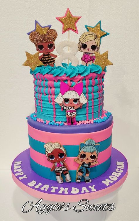 L.o.l Birthday Cake, Surprise Party Themes, Cake Logos, Spa Cake, Lol Doll Cake, Doll Birthday Cake, 60s Makeup, Sofia Party, Bolo Minnie