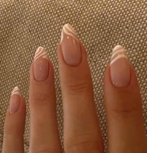 Basic Nail Acrylic Ideas, Feminine Nails Classy Almond, Basic Nails With Design, Basic Nails For Summer, Not Basic Nails, Basic Aesthetic Nails, Cute Basic Nail Designs, Basic Nails Summer, Nails Basic Design