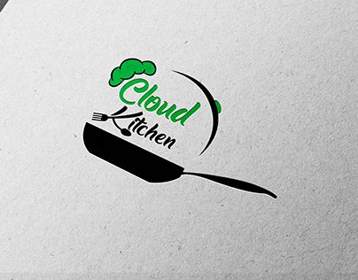 Kitchen Logo Design, Cloud Logo, Cloud Kitchen, Logotype Typography, Kitchen Logo, Typography Branding, Restaurant Logo, Restaurant Logo Design, Logo Restaurant