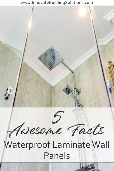 We are ready to give you the 5 AWESOME facts about these waterproof laminate wall panels. You are going to LOVE these wall panels after reading this. | Innovate Building Solutions | #BathroomRemodel #DIYShower #DIYRemodel | Bathroom Remodel DIY | DIY Shower Tub Wall Panels | Bathroom Wall Panels Waterproof Laminate Shower Walls, Bathroom Wall Finishes, Laminate Wall Panels For Showers, Wetwall Bathroom Panels, Bathroom Wall Panels Ideas, Laminate Shower Wall Panels, Groutless Shower Walls, Shower Wall Ideas, Bathtub Wall Panels