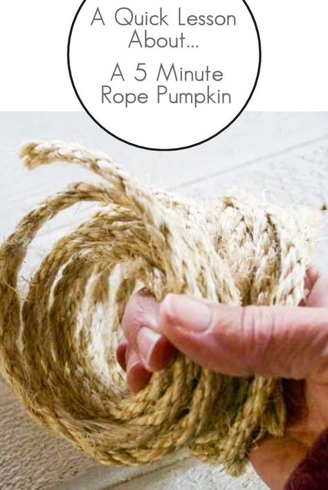 A quick way to make a 5 minute rope pumpkin. Click to learn how. | Country Design Style | countrydesignstyle.com #pumpkin #ropepumpkin #falldecor Outside Fall Decor Diy, Twine Pumpkins, Yarn Pumpkins, Crafts For Kids Spring, Kids Spring Crafts, Christmas Primitive Decor, Crafts Dollar Store, Pumpkins Diy, Christmas Primitive Crafts