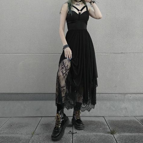 daleann⁷ on Instagram: “i know i say "favorite outfit" about every outfit but this time it's for real [dress by @devilnightuk] - - - - - - #ootd #grungefashion…” Summer Goth Fashion, Real Dress, Goth Chic, Alt Clothes, Punk Dress, Summer Black Dress, Goth Dress, Gothic Outfits, Alternative Outfits