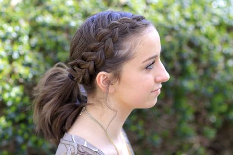 Dutch Accent Pony Tail Braid Ponytail Short Hair, Small Ponytail Short Hair, Ponytail Short Hair, Small Ponytail, Dutch Braid Ponytail, Girls School Hairstyles, Cute Ponytail Hairstyles, Ponytail Hairstyles Tutorial, Dutch Braid Hairstyles