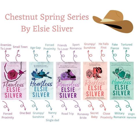 Finished Book Series To Read, Elsie Silver Books In Order, Series Books To Read, Reckless Elsie Silver Book, Romantic Book Series, Books To Read Series, Highly Recommended Books, Book Ideas Romance, Chestnut Springs Series Book