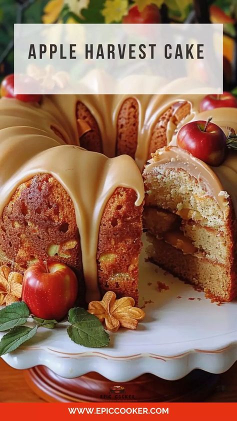 Apple Harvest Cake – Epic Cooker Apple Harvest Cake, Harvest Cake Recipe, Fall Harvest Cake, Apple Bunt Cake, Harvest Cake, Cake Recipe Moist, Apple Cake Recipe Easy, Apple Season, Apple Cake Recipes