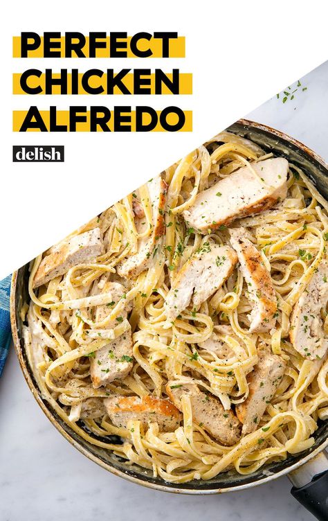 This One Pot Chicken Alfredo Is Sure To Please Any CrowdDelish One Pot Chicken Alfredo, Homemade Chicken Alfredo, Pasta Chicken, Chicken Alfredo Recipes, Perfect Chicken, Homemade Alfredo Sauce, One Pot Chicken, Alfredo Recipe, Easy Casserole Recipes