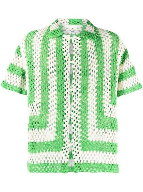 Men's Designer Clothing - Men's Clothes 2018 - Farfetch Lime Crochet, White Apple, Striped Short Sleeve Shirt, Tapered Leg Jeans, Bowling Shirts, Apple Green, Designer Clothes For Men, Mens Spring, Cotton Hoodie