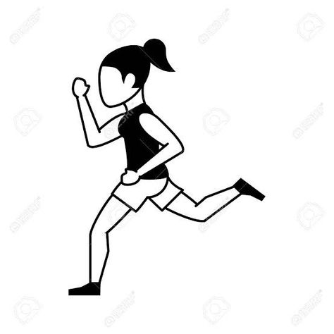 Jogging Drawing, Running Drawing, Girl Running, Woman Drawing, Art Studio, Jogging, Clip Art, Drawings