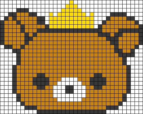 Rilakkuma Pixel Art, Rilakkuma Alpha Pattern, Pixel Art Grid, Kandi Patterns, Tapestry Crochet Patterns, Pixel Pattern, Pixel Art Pattern, Tapestry Crochet, Alpha Patterns