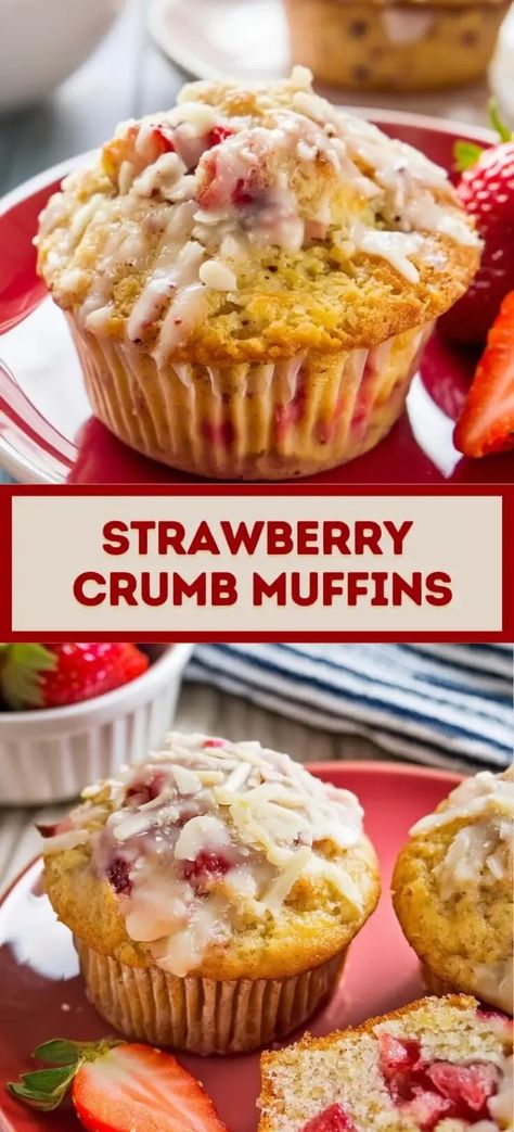 Strawberry Crumb Muffins Jay Cooking, Crumb Cake Muffins, Blueberry Cream Cheese Muffins, Coffee Cake Cookies, Strawberry Muffin Recipes, Stuff To Bake, Cherry Muffins, Dessert Pasta, Crumb Muffins