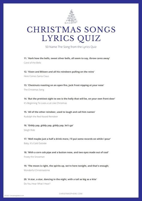 Christmas Name That Tune Game, Name That Tune Christmas Songs, Finish The Lyrics Christmas Songs, Guess The Christmas Song, Christmas Music Quiz, Name That Tune Game, Ward Activities, Christmas Song Lyrics, Christmas Carols Lyrics