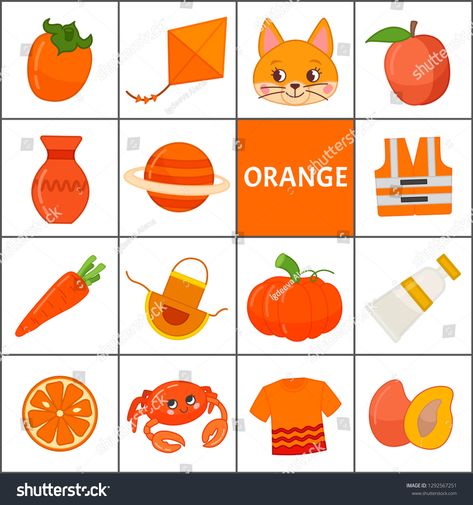 Learn the primary colors. Orange. Different objects in orange color. Educational material for children and toddlers. #Ad , #Sponsored, #Orange#objects#colors#Learn Color Activities Preschool, Orange Objects, Color Activities For Toddlers, Easter Templates Printables, Preschool Color Activities, Camping Coloring Pages, Preschool Colors, Preschool Activities Toddler, Teaching Colors