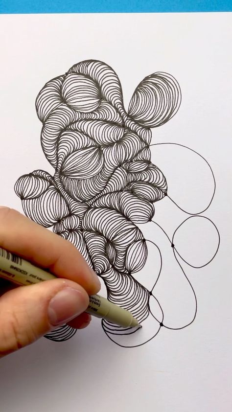 Easy Doodle Tutorial, Scribble Drawing Doodles, Squiggle Doodles, Scribble Art Doodles, Scribbling Drawing, Neurographic Art, Scribble Drawing, Easy Doodle, Scribble Art