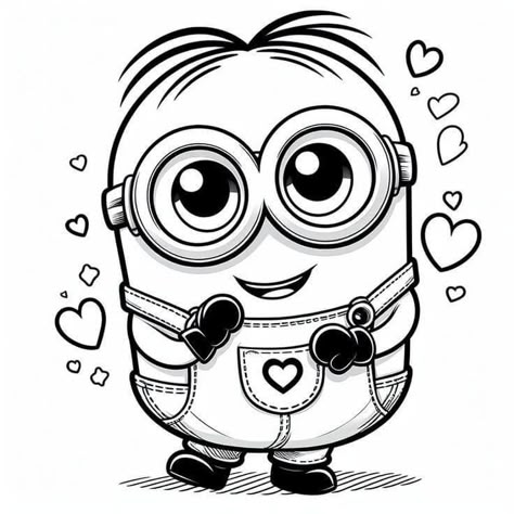 Minion Drawing Cute, Drawing For Colouring, Color Pages Free Printable, Minions Drawing, Kids Colouring Printables, Minion Drawing, Colouring Pages Printable, Minion Coloring Pages, Minion Art