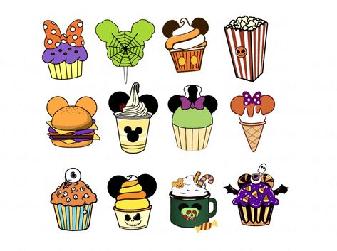 Disney Food Clipart, Disney Halloween Snacks, Diy Minatures, Disneyland Snacks, Disco Wallpaper, Disney Baking, Disney Dishes, Disney Inspired Food, Ipad Inspo