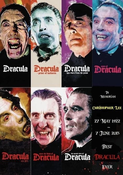 Dracula Christopher Lee, Dracula Art, Classic Horror Movies Posters, Hammer Horror, Creepy Movies, Hammer Films, Christopher Lee, Vampire Movies, Horror Movie Icons