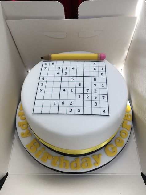 Sudoku themed alcohol soaked fruit cake for my neighbours 88th birthday today 😊 Sudoku Birthday Cake, Sudoku Cake, Alcohol Soaked Fruit, 88th Birthday, Retirement Ideas, Instagram Questions, Birthday Today, Themed Birthday Cakes, Family Birthday