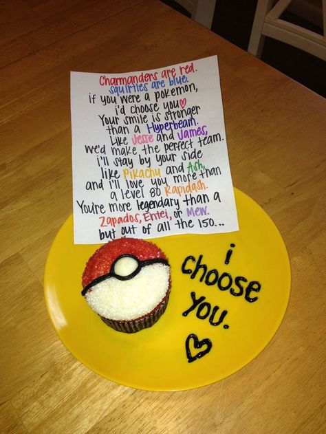 I Choose You Pokemon, Pokemon Cupcakes, Bf Gifts, Pokemon Gifts, Pokemon Party, Diy Valentine, Pokemon Birthday, Gifts For, I Choose You