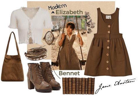 Modern Elizabeth Bennet Outfit | ShopLook Elizabeth Bennet Outfit Ideas, Elizabeth Bennett Inspired Outfits, Elizabeth Bennet Inspired Outfit, Elizabeth Bennet Cosplay, Modern Elizabeth Bennet Outfit, Jane Austen Outfits Modern, Elizabeth Bennett Costume, Regency Inspired Fashion Modern, Modern Elizabeth Bennet Aesthetic