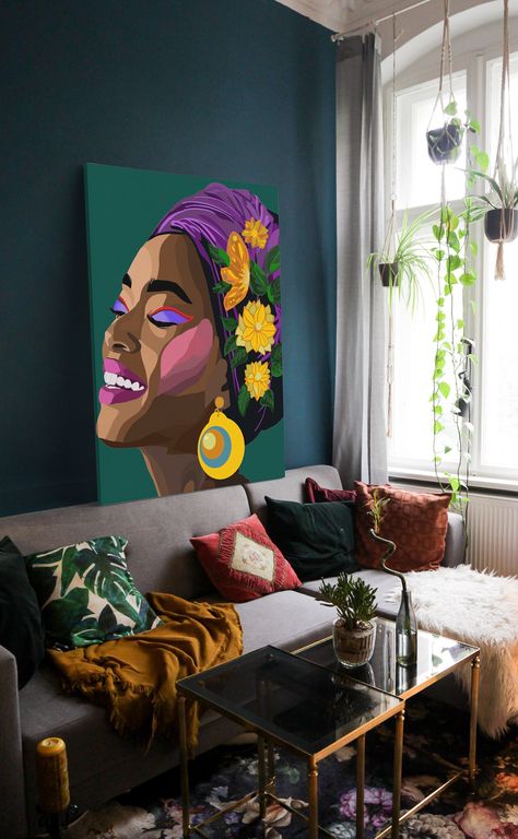 African Art Paintings Black Women, African American Art Abstract, African American Art Women, Melanin Art, African American Artwork, Selfie Wall, Black Woman Art, Beautiful Abstract Art, African Art Paintings