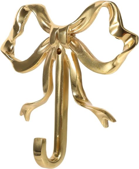 Zerodeko Bow Hook Bed Room Decor Decoration for Bedroom Coat Hangers Hat Hanger Sticky Wall Hooks... | Amazon (US) Gold Coat Hooks, Bathroom Wall Hooks, Gold Coat, Powder Bathroom, Bathroom Towel Hooks, Hook Punch, Kitchen Hooks, Door Hook, Hooks Bathroom