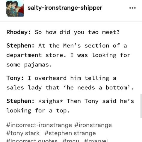 Ironstrange Family, Marvel Tumblr, Supernatural Comic, Marvel Ships, Baby Avengers, Superfamily Avengers, Funny One Liners, Marvel Headcanon, Terrible Jokes