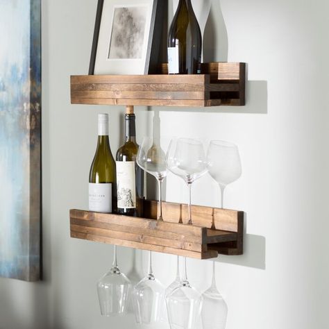 Trent Austin Design Bernon 5 Bottle Wall Mounted Wine Bottle Rack & Reviews | Wayfair Wine Cellar Racks, Wine Rack Storage, Wall Mounted Wine Rack, Wine Shelves, Wine Bottle Rack, Wine Glass Rack, Bottle Wall, Wine Rack Wall, Diy Wine Rack