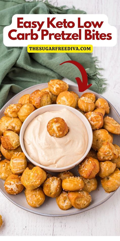 How to Make Keto Low Carb Pretzel Bites, a simple recipe for making homemade pretzel bites with a low carb honey mustard dip Read more at: https://thesugarfreediva.com/how-to-make-keto-low-carb-pretzel-bites/ Homemade Pretzel Bites, Honey Mustard Dip, Homemade Pretzel, Sugar Free Lifestyle, Mustard Dip, Gluten Free Pretzels, Football Party Food, Healthy Sugar, Healthy Diet Tips