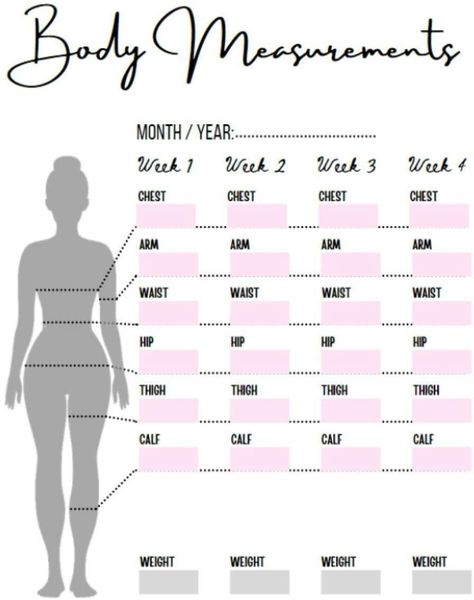 Body Measurement Tracker makes it easy to track and set body fat weight goalswaisthipschestarmslegs and many more body parts. Body Measurements Chart Printable, Measurement Tracker, Body Measurement Tracker, Body Measurement Chart, Weight Charts, Fitness Planner Printable, Pasti Sani, Body Measurement, Basic Facts