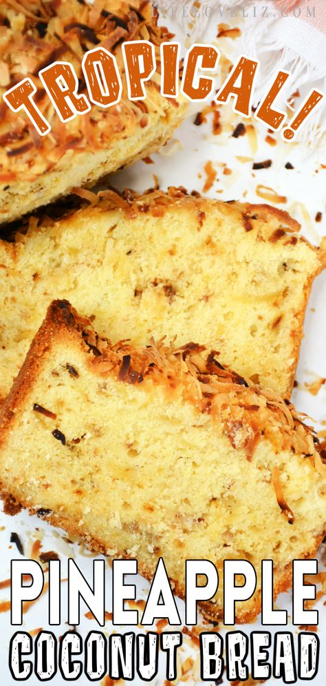 Recipes With Fresh Pineapple, Pina Colada Bread, Pina Colada Bread Recipe, Pineapple Bread Recipe, Pineapple Coconut Bread Recipe, Sweet Pineapple Coconut Bread, Pineapple Coconut Quick Bread, Hawaiian Banana Bread With Coconut And Pineapple, Pineapple Quick Bread 12 Tomatoes