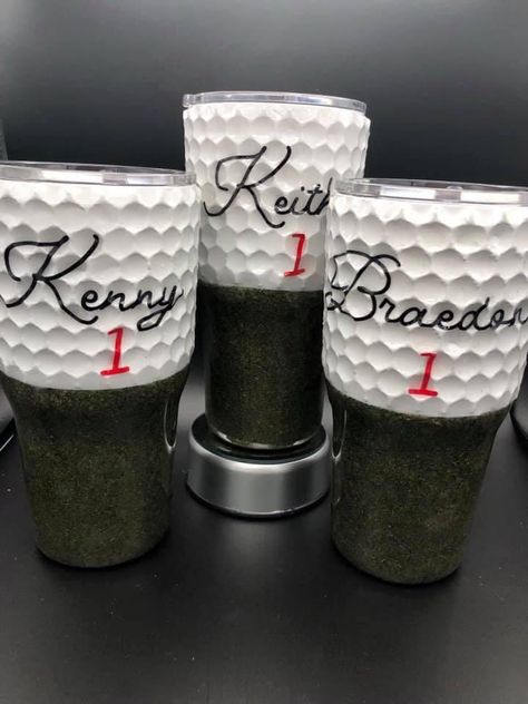 Golf Tumbler, Easy Crochet Headbands, Cookie Craft, Vinyl Tumblers, Cup Crafts, Custom Tumbler Cups, Diy Cups, Tumbler Cups Diy, Glitter Cups