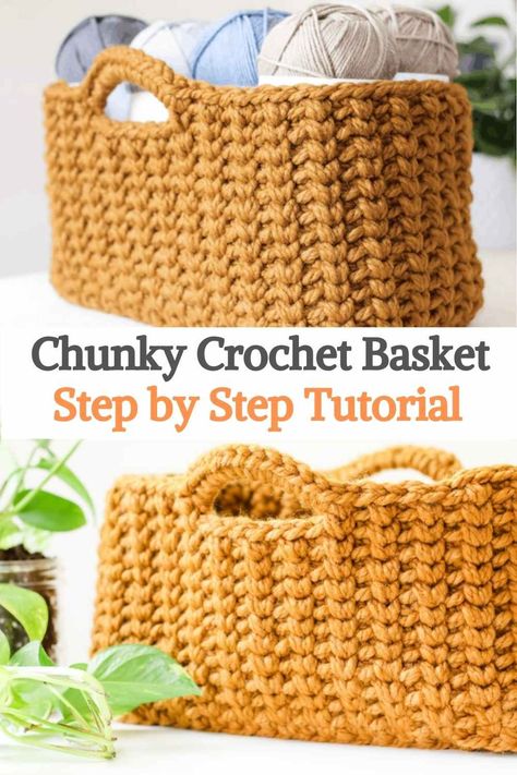 Crochet Basket Super Bulky Yarn, Crochet Basket Bulky Yarn, Chunky Basket Crochet Pattern, Crochet Basket Large, Crochet Large Rectangle Basket Pattern Free, Large Crochet Basket Pattern Free Easy, Crochet Chunky Basket, Crochet Basket With Handles Free Pattern, Crochet Chunky Basket Free Pattern