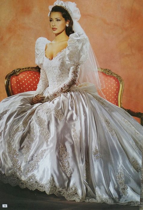 Demetrios 1994 1980's Dresses, Wedding Dresses 90s, Wedding Dresses 80s, Whitley Gilbert, 90s Wedding Dress, 90s Wedding, Demetrios Wedding Dress, Dramatic Wedding Dress, Style Année 80